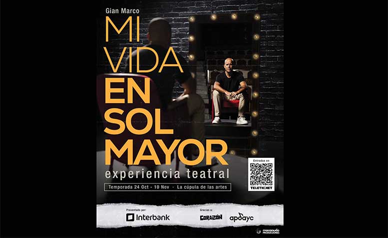 “Gian Marco presenta íntimo show teatral: “Mi vida en sol mayor, bajo la dirección de Vanessa Vizcarra”